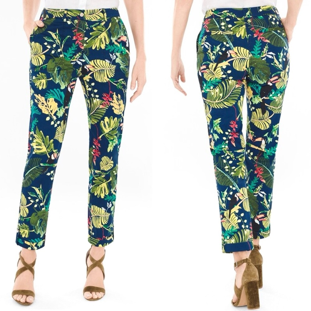 Chico’s Luxe Utility Tropical Ankle Pants Women’s Size 12 Comfort Waist Sateen